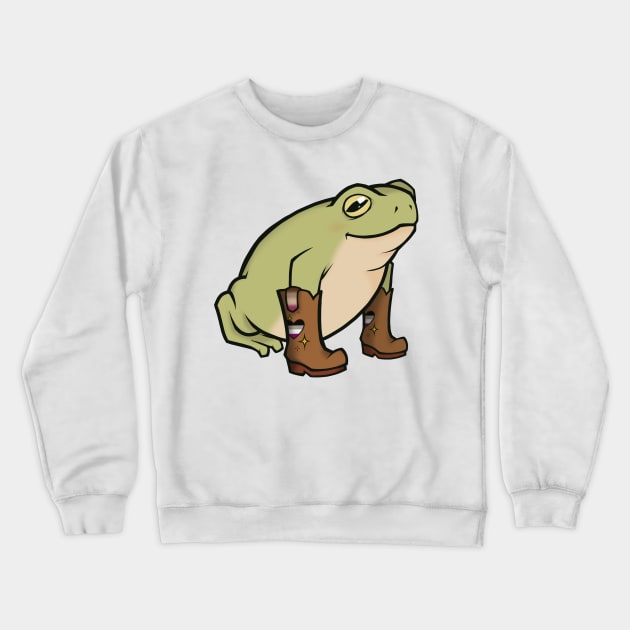 Asexual Pride Cowboy Boots Frog Crewneck Sweatshirt by saltuurn